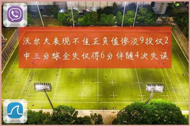 沃尔夫表现不佳正负值惨淡9投仅2中三分球全失仅得6分伴随4次失误